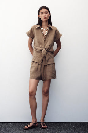 Knot Front Short Sleeve