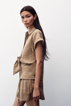 Knot Front Short Sleeve