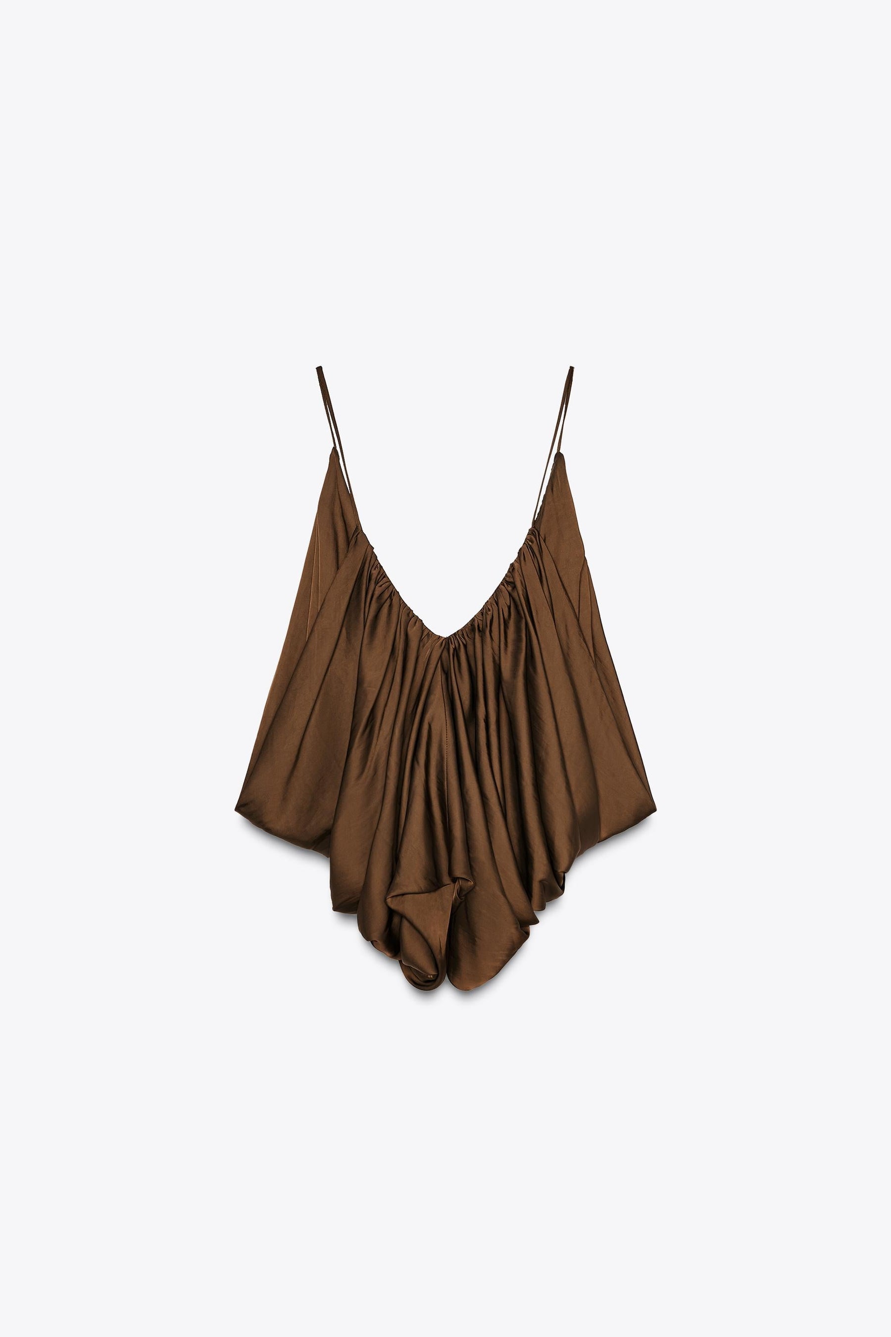 Drapiertes Satin-Top