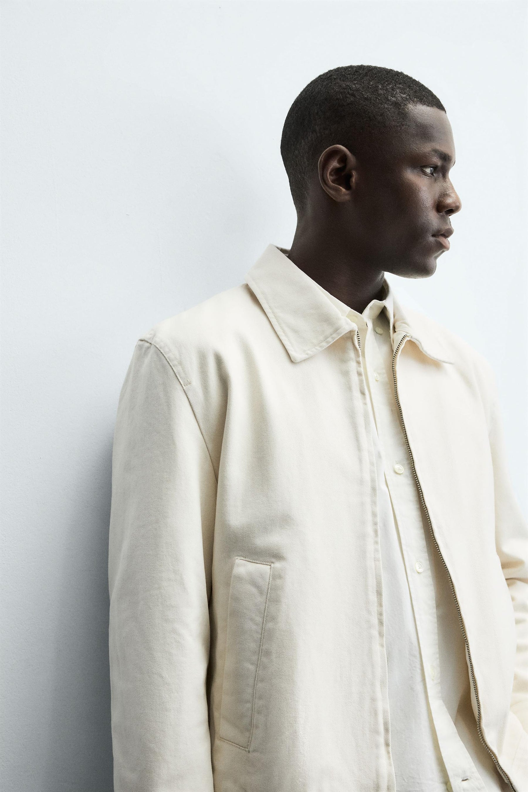 TEXTURED ZIP-UP OVERSHIRT - Image 5