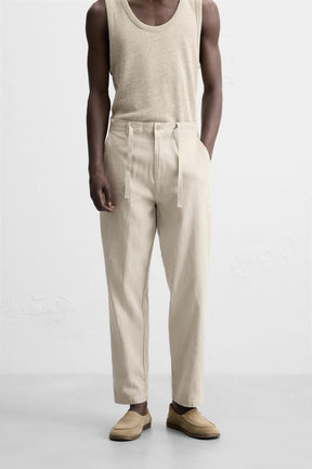 COTTON/LINEN TROUSERS - Image 2