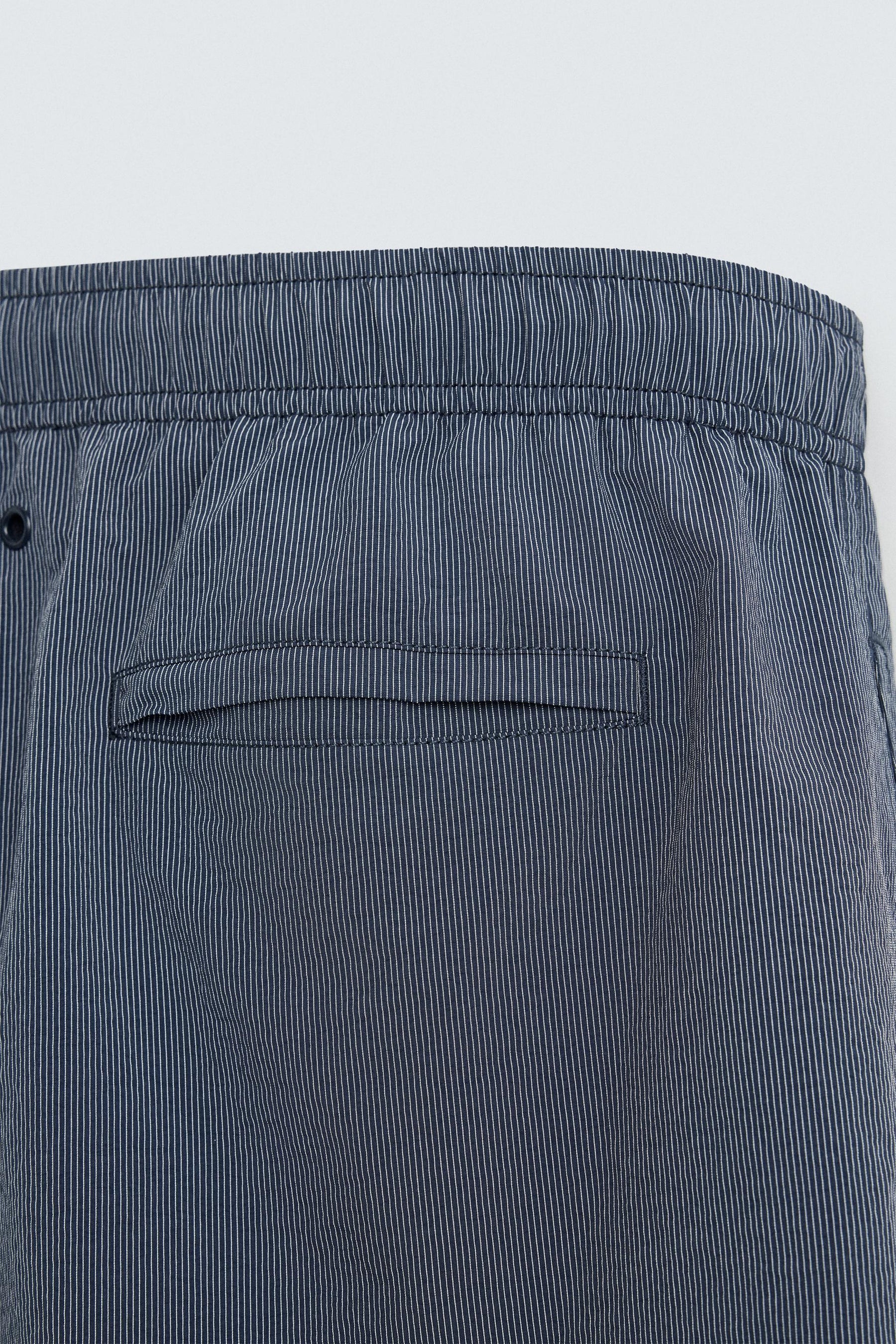 STRIPED MID-LENGTH SWIMMING TRUNKS - Image 9