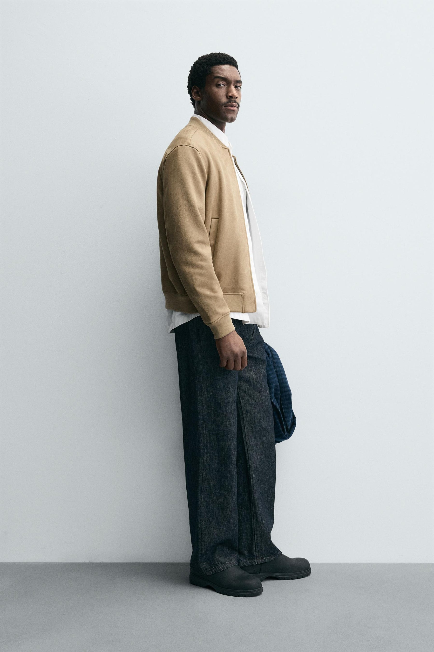 FAUX SUEDE BOMBER JACKET - Image 4