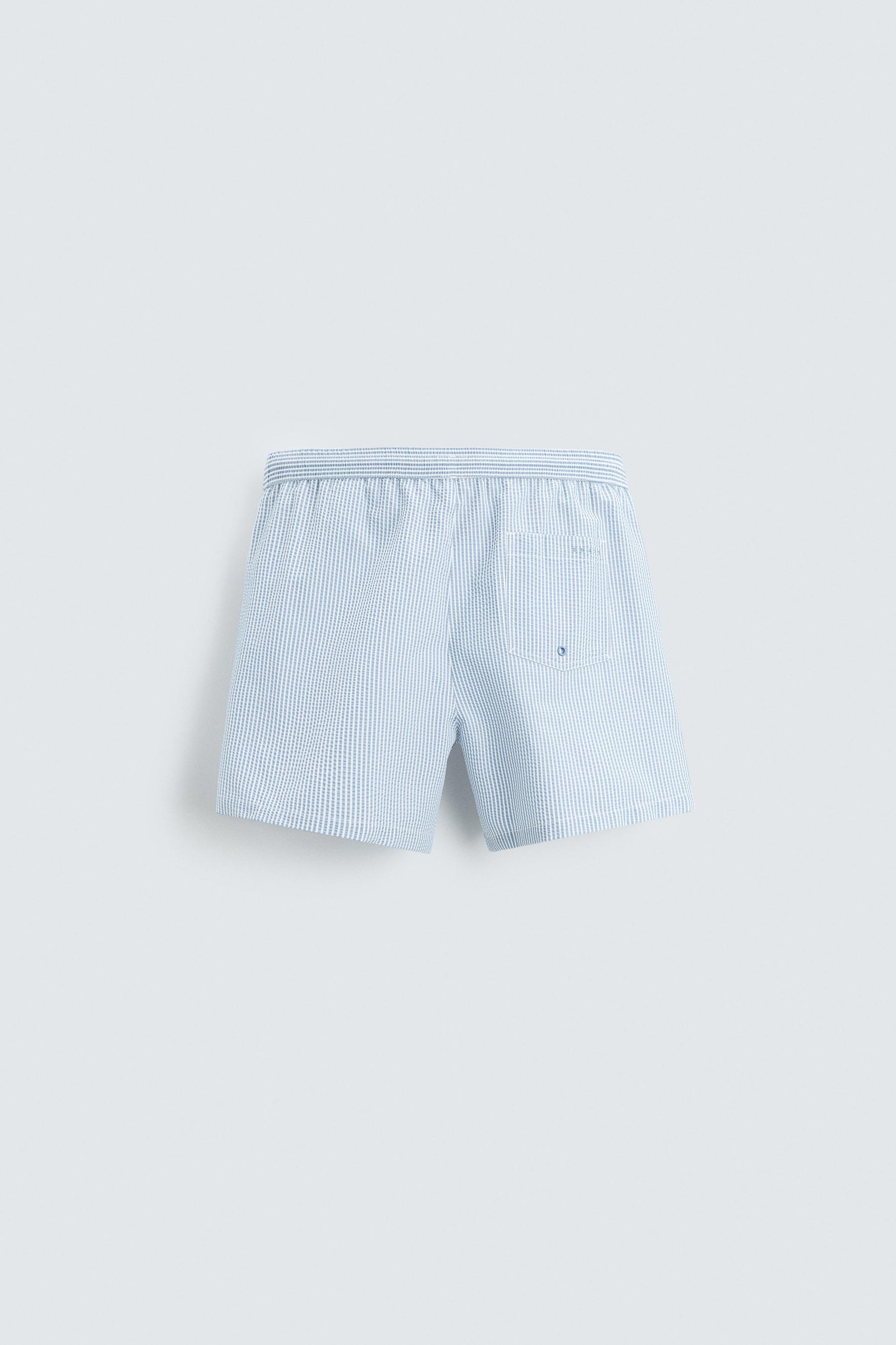 SEERSUCKER MID-LENGTH SWIMMING TRUNKS - Image 8
