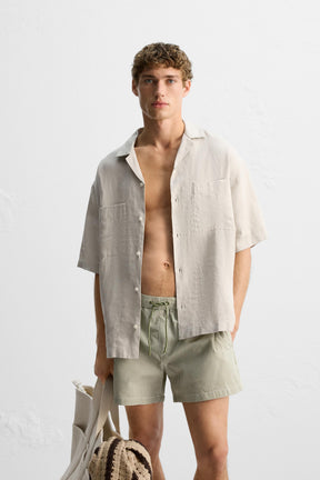 SEERSUCKER MID-LENGTH SWIMMING TRUNKS - Image 2