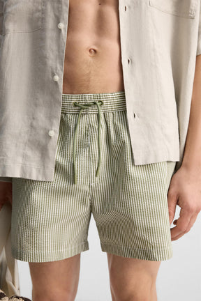 SEERSUCKER MID-LENGTH SWIMMING TRUNKS - Image 5