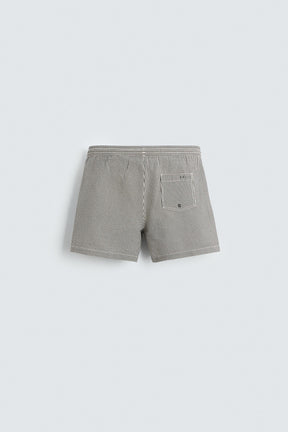 SEERSUCKER MID-LENGTH SWIMMING TRUNKS - Image 8