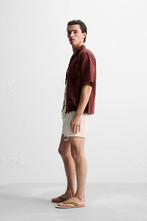 SEERSUCKER MID-LENGTH SWIMMING TRUNKS - Image 4