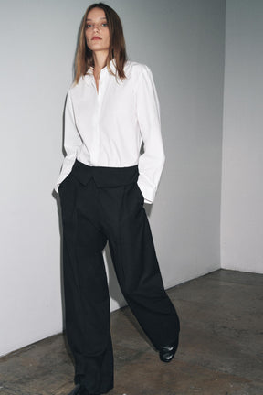 Wool Trousers with Turn-up