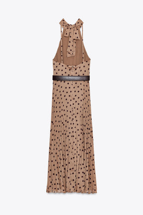 POLKA DOT MIDI DRESS WITH BELT - Image 5