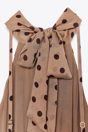POLKA DOT MIDI DRESS WITH BELT - Image 6