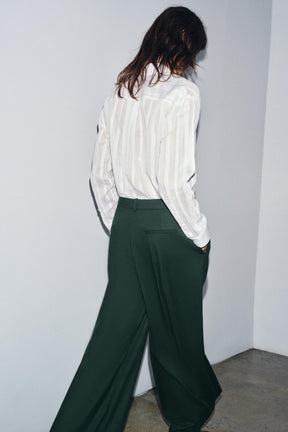 Striped cotton-silk shirt