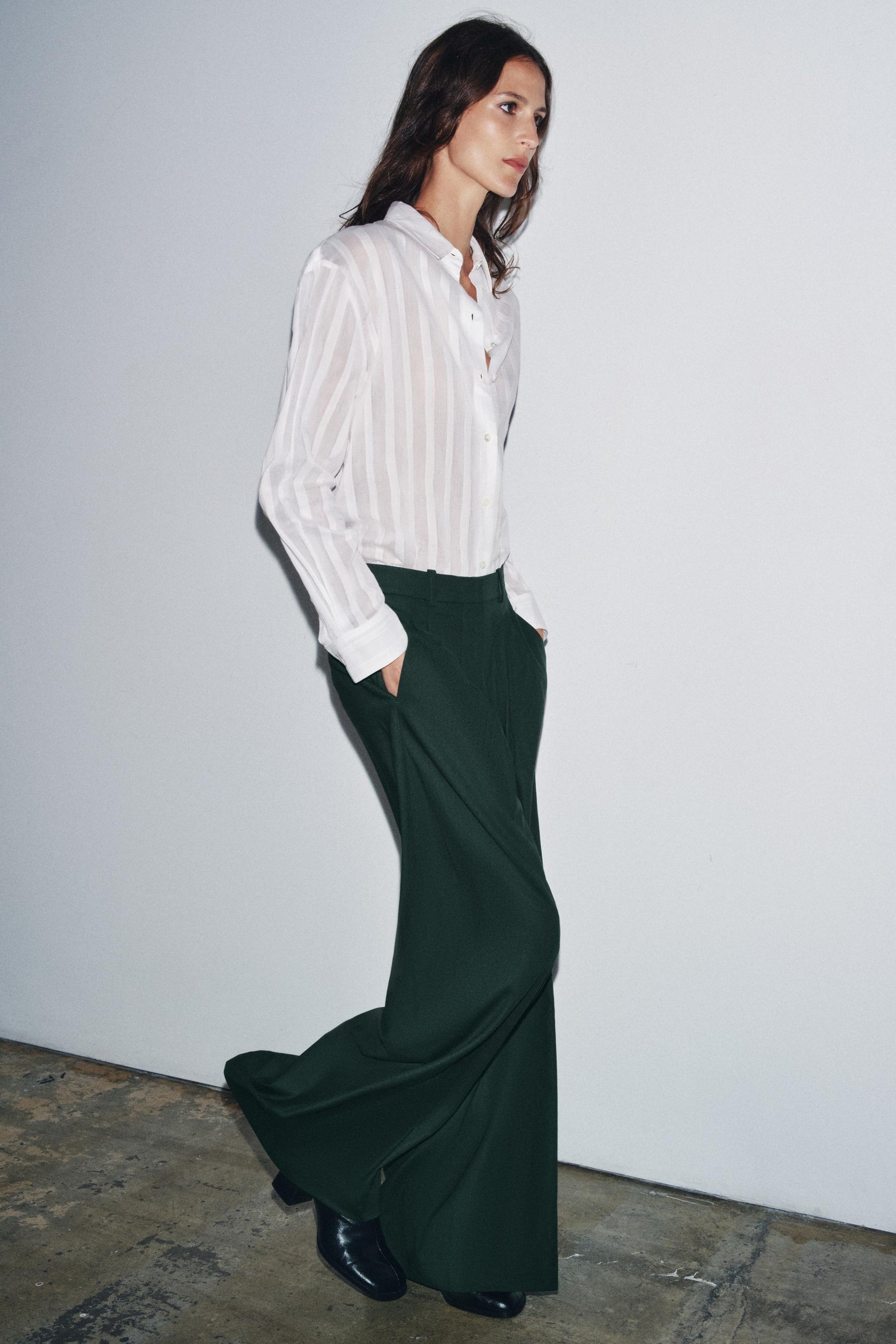 Striped cotton-silk shirt