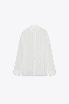 Striped cotton-silk shirt