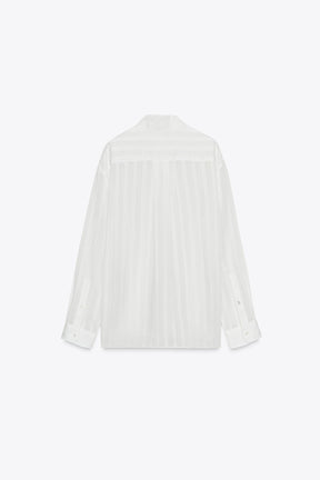 Striped cotton-silk shirt