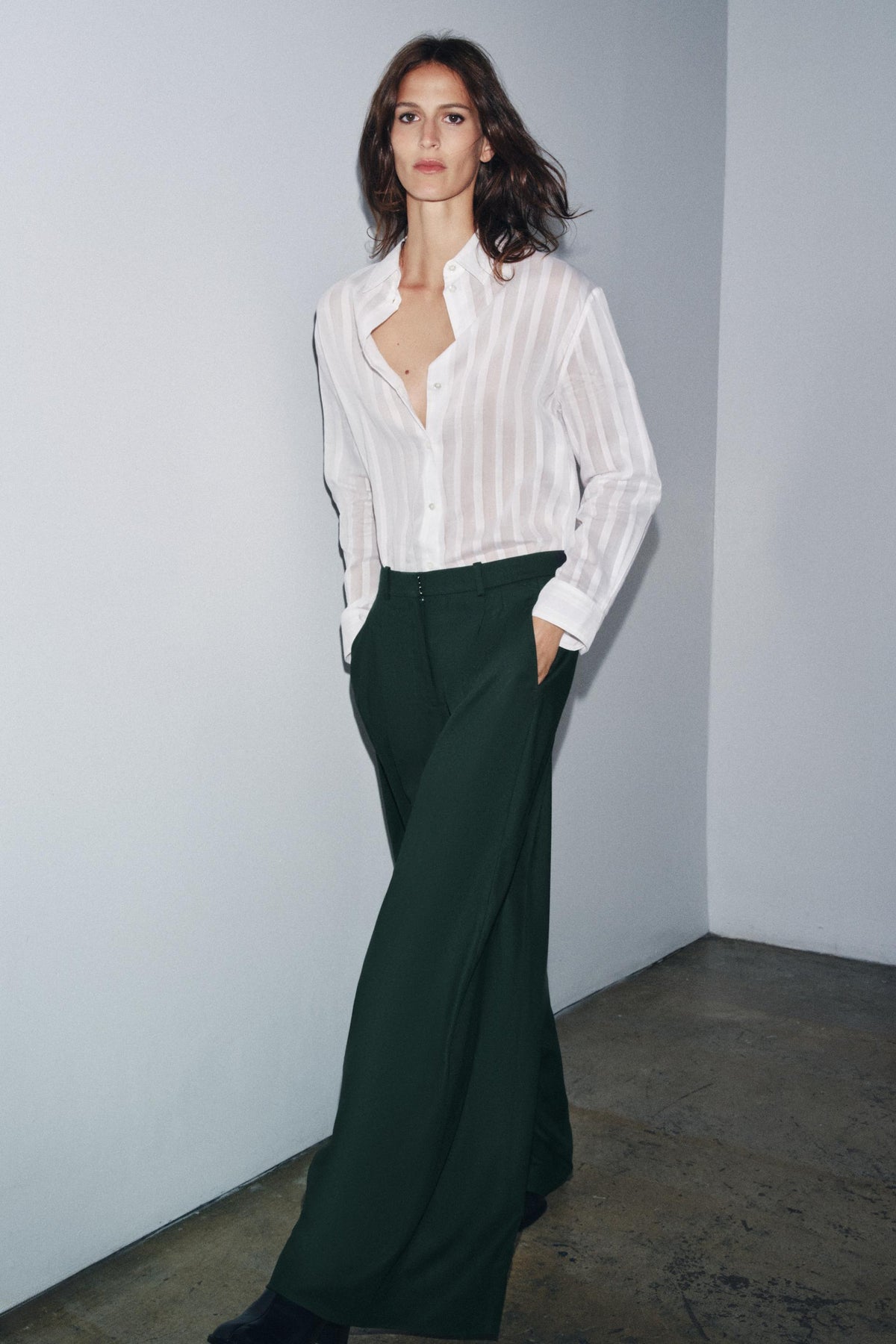 Striped cotton-silk shirt