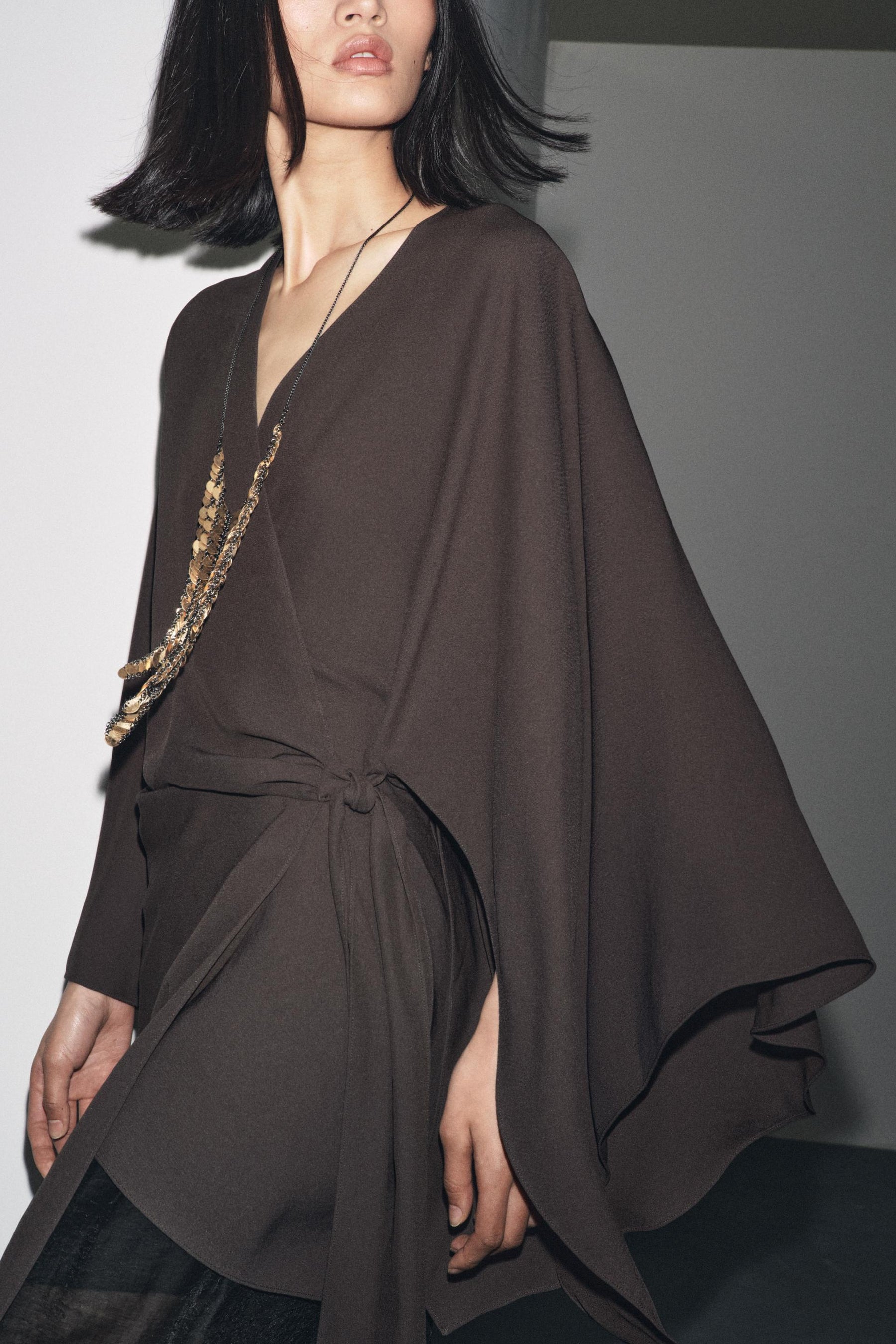 Asymmetric Wrap Blouse