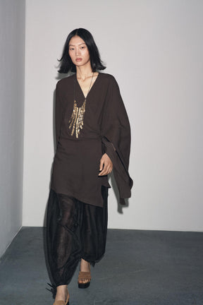 Asymmetric Wrap Blouse