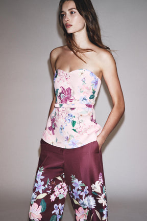 FLORAL PRINT BUSTIER TOP