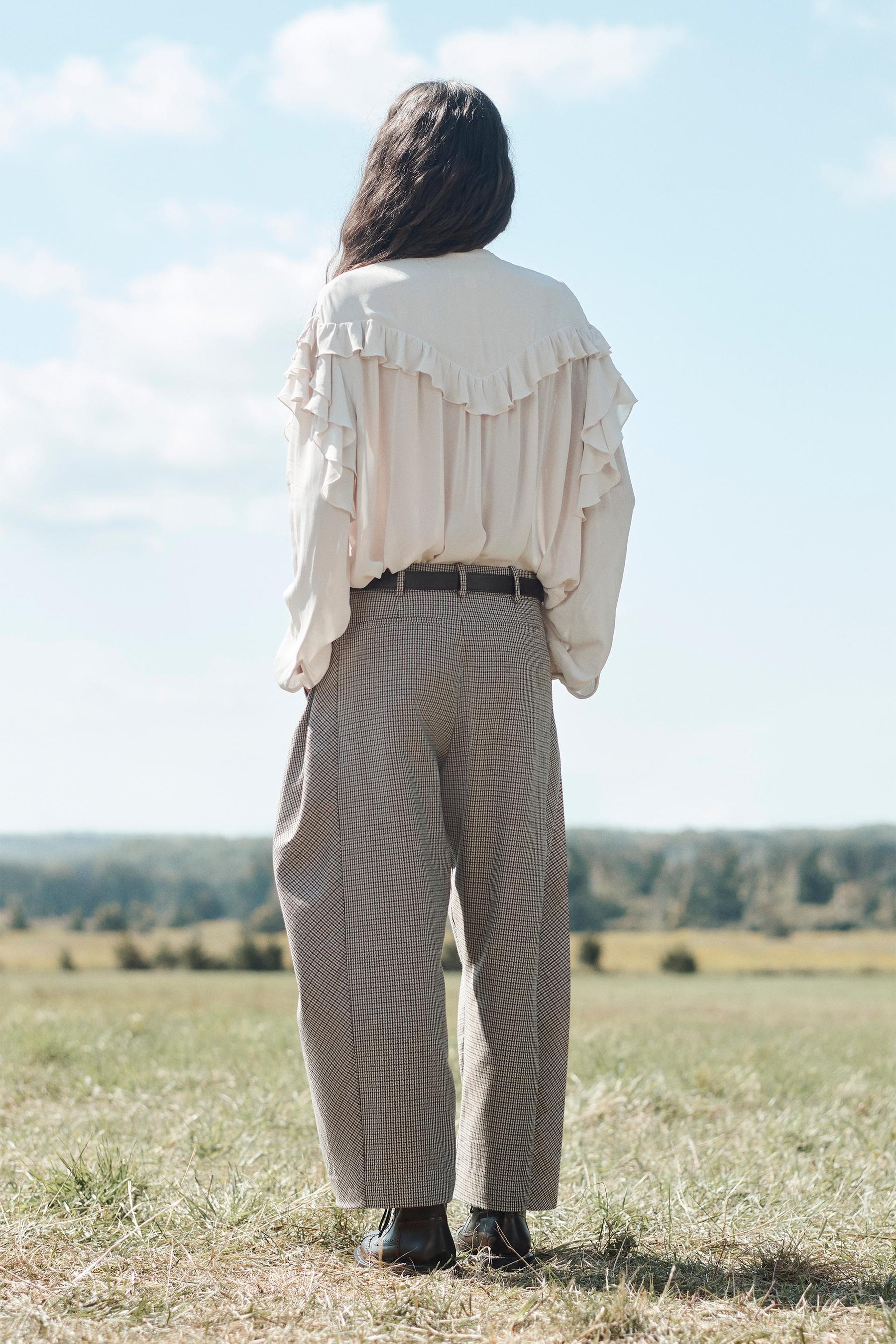 CHECK WOOL TROUSERS