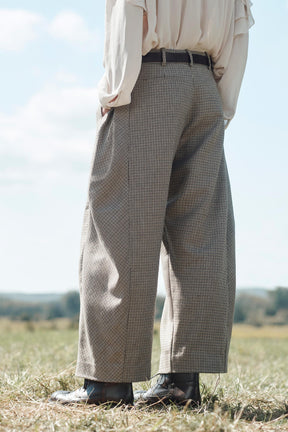 CHECK WOOL TROUSERS