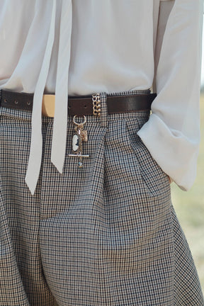 CHECK WOOL TROUSERS