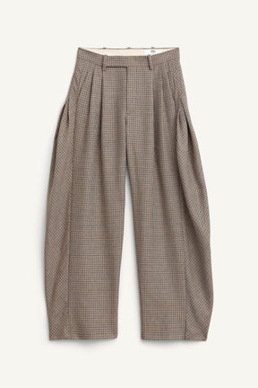 CHECK WOOL TROUSERS