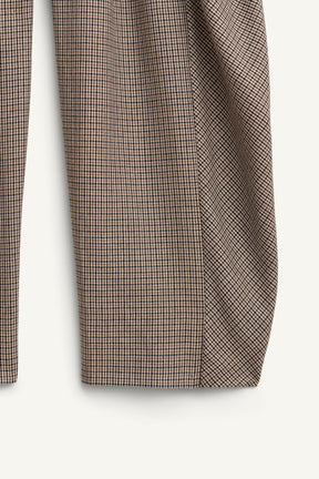 CHECK WOOL TROUSERS