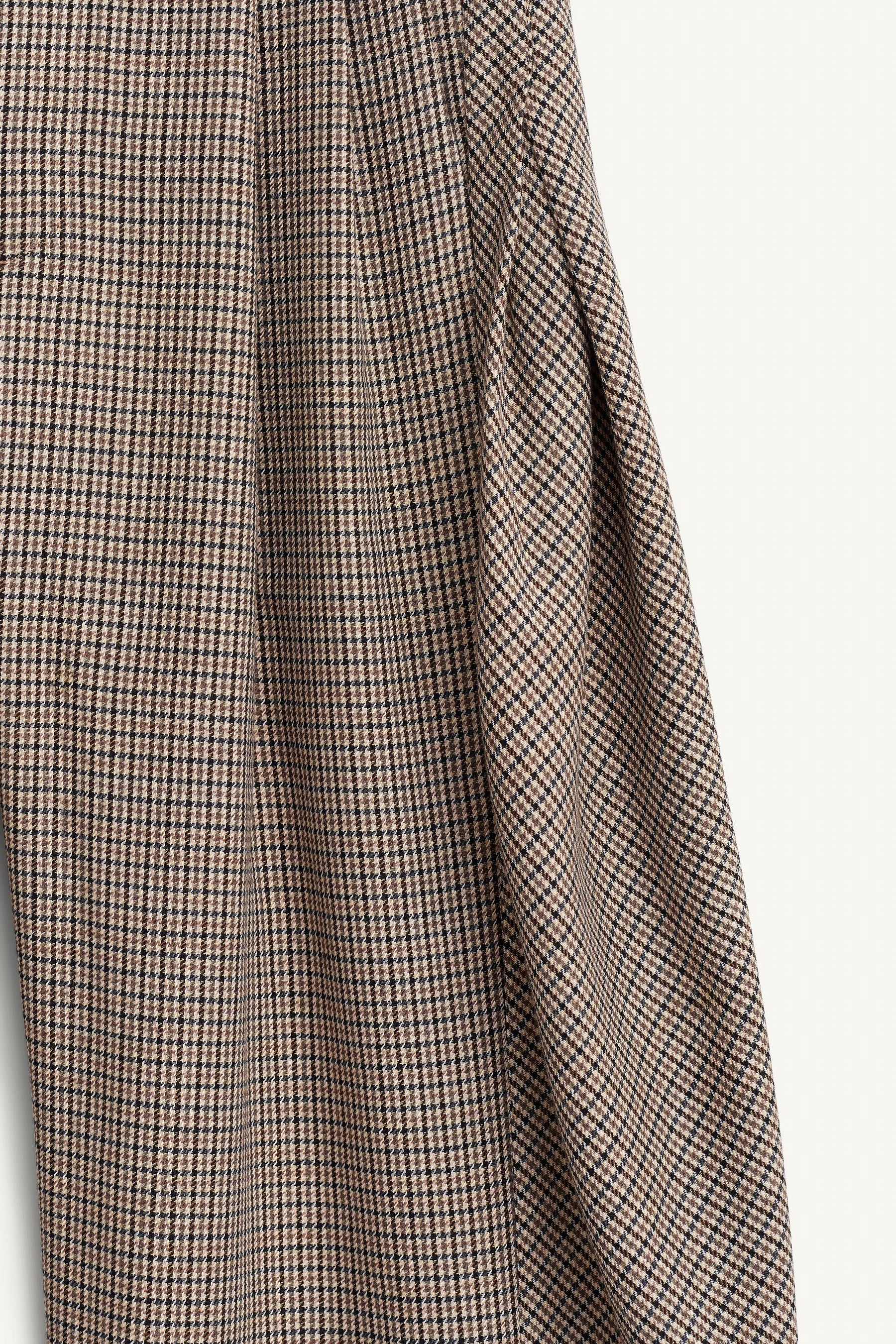 CHECK WOOL TROUSERS