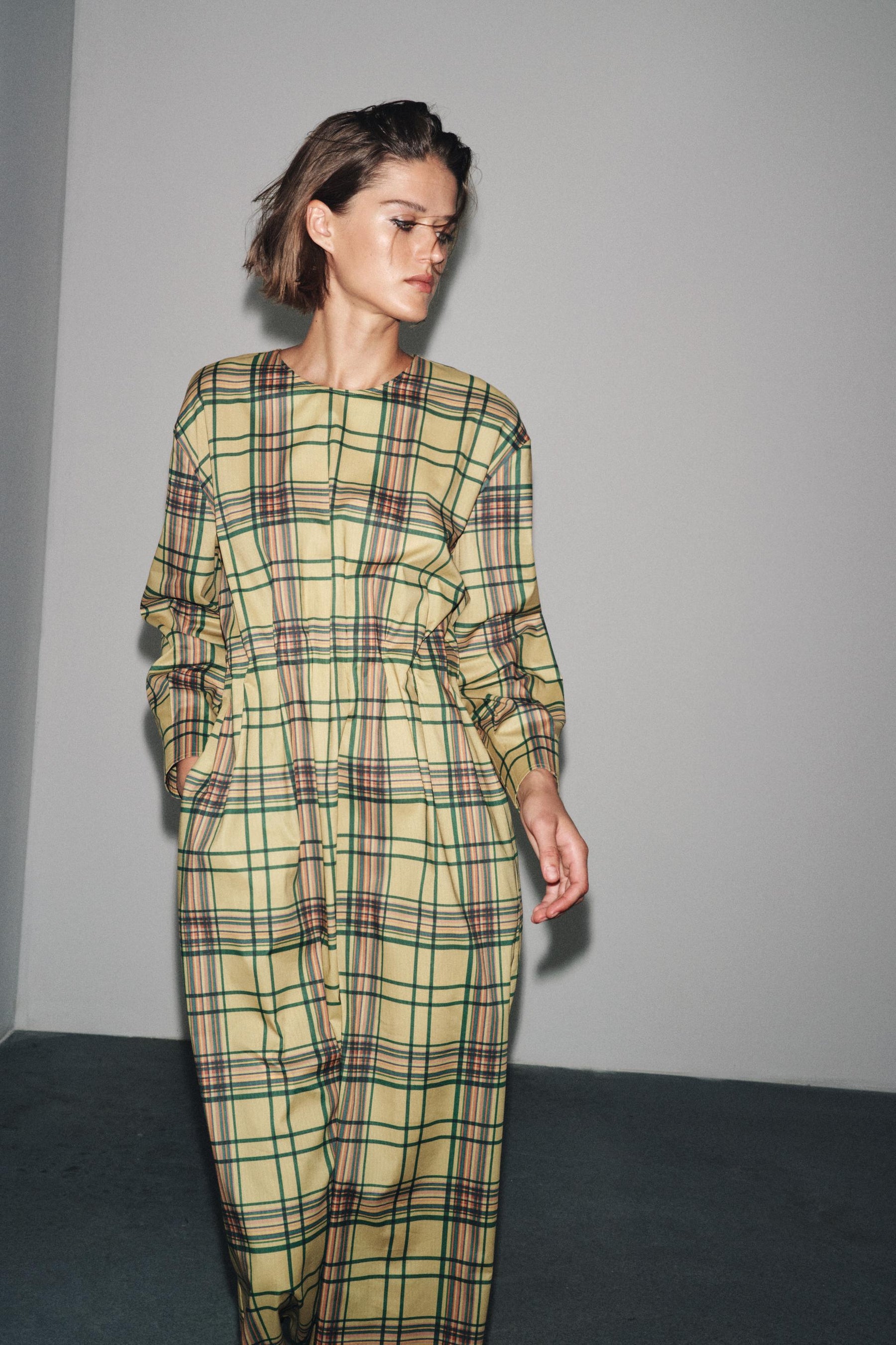 Check Midi Dress