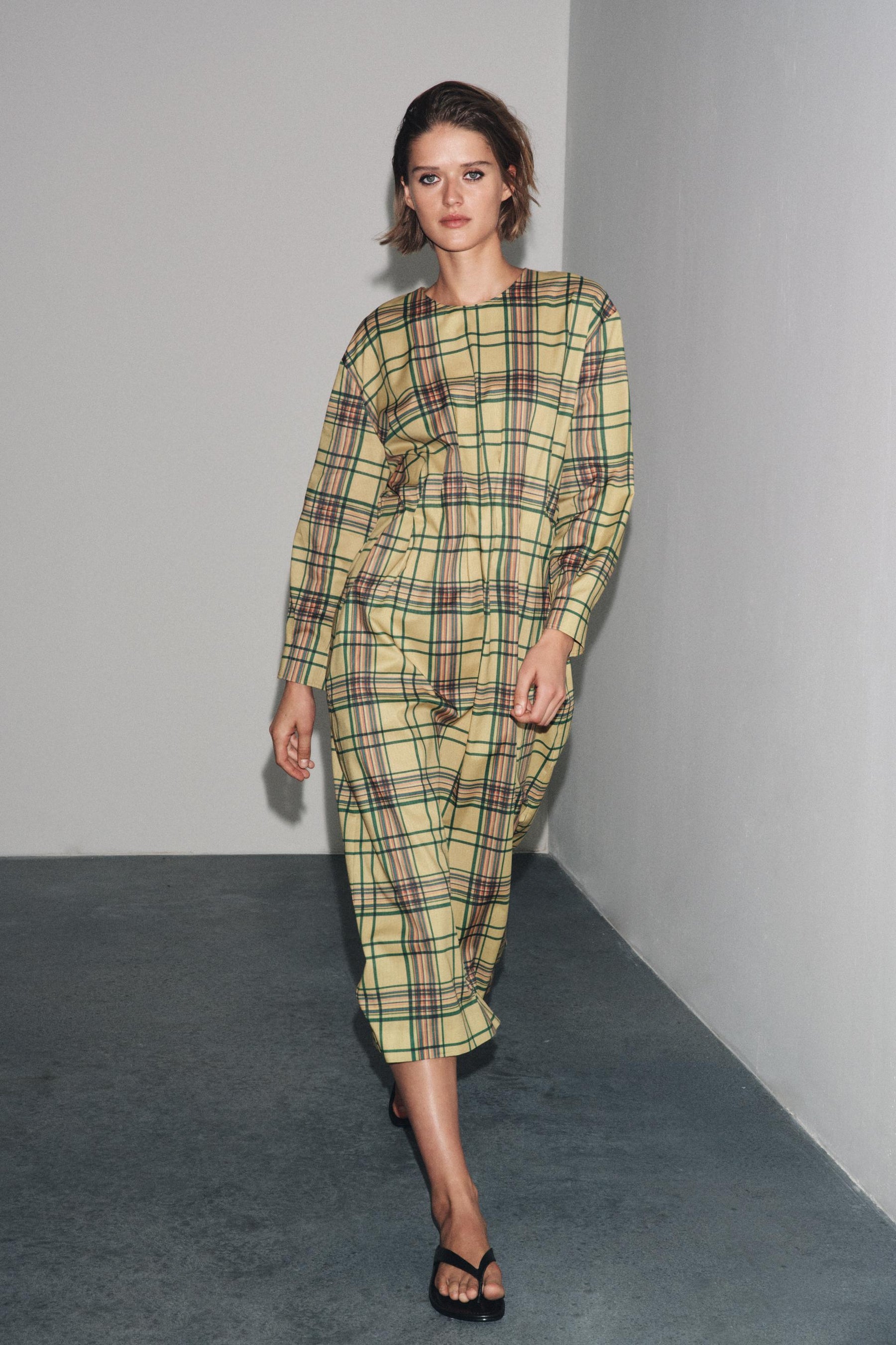 Check Midi Dress