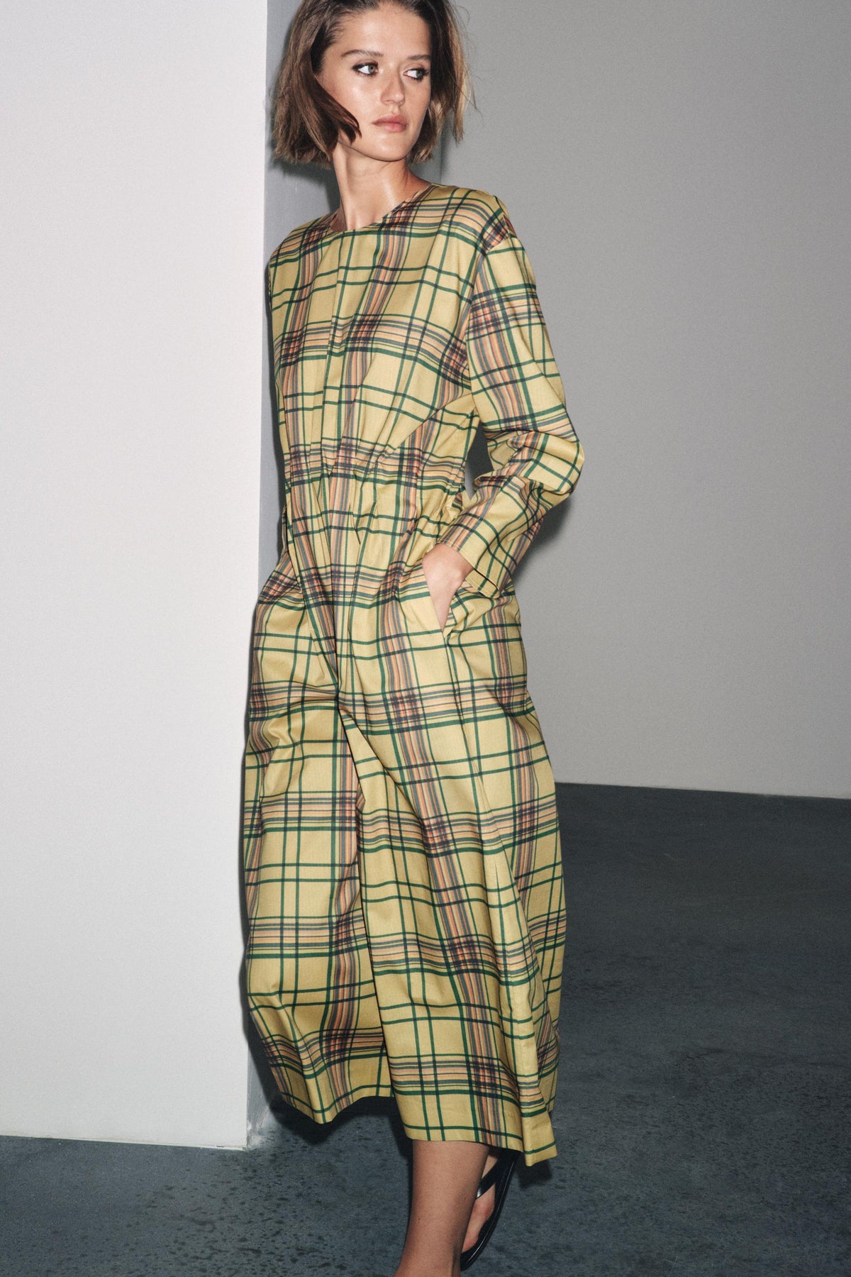 Check Midi Dress