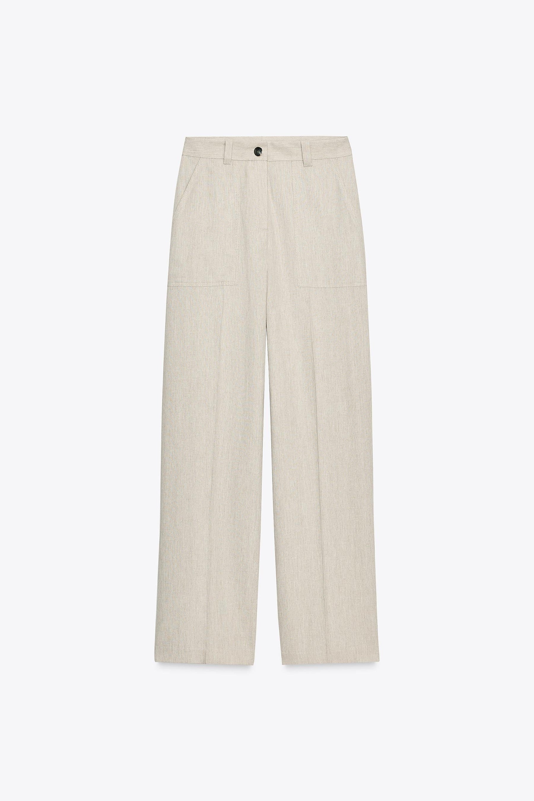 TOPSTITCHED STRAIGHT FIT TROUSERS