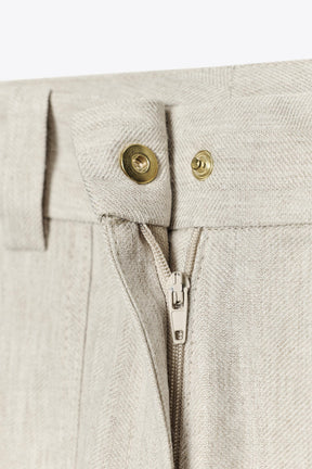 TOPSTITCHED STRAIGHT FIT TROUSERS