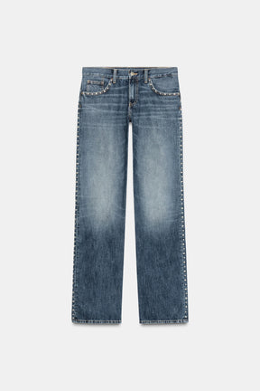 Studded Low-Rise Jeans