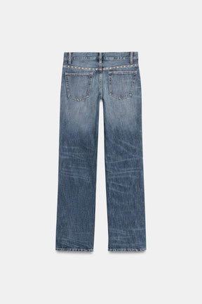 Studded Low-Rise Jeans