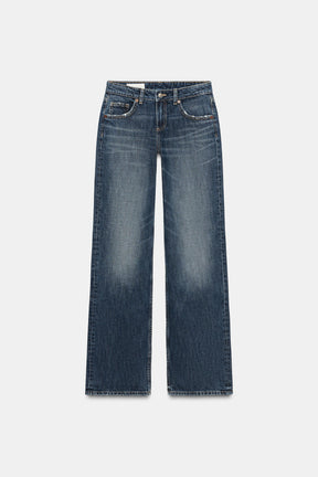 Wide-leg low-rise jeans