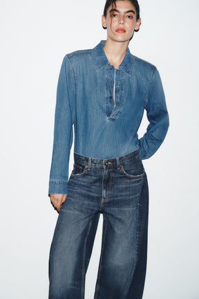 Oversize balloon high-waist jeans