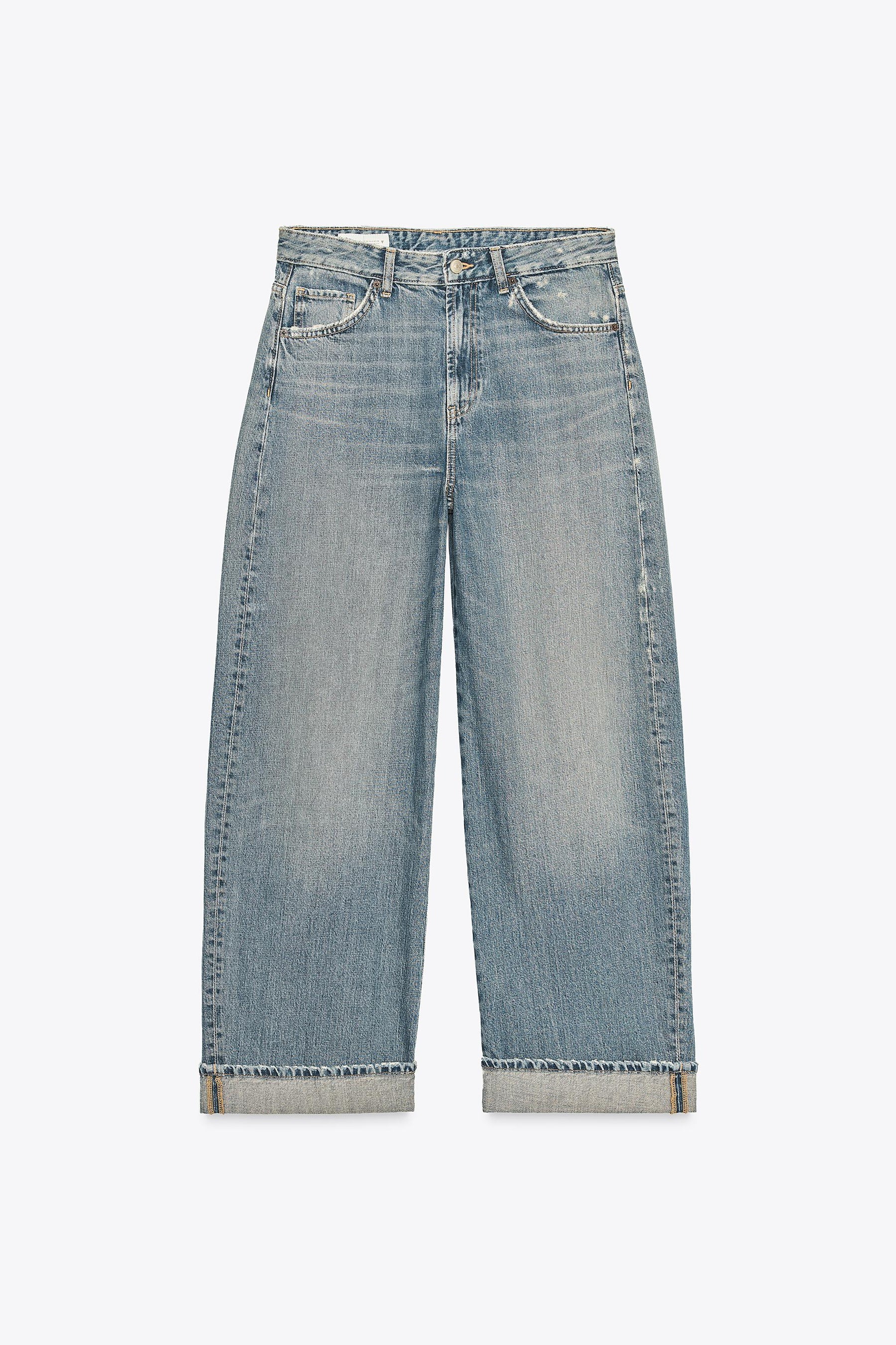 Baggy Folded Mid-Waist Jeans
