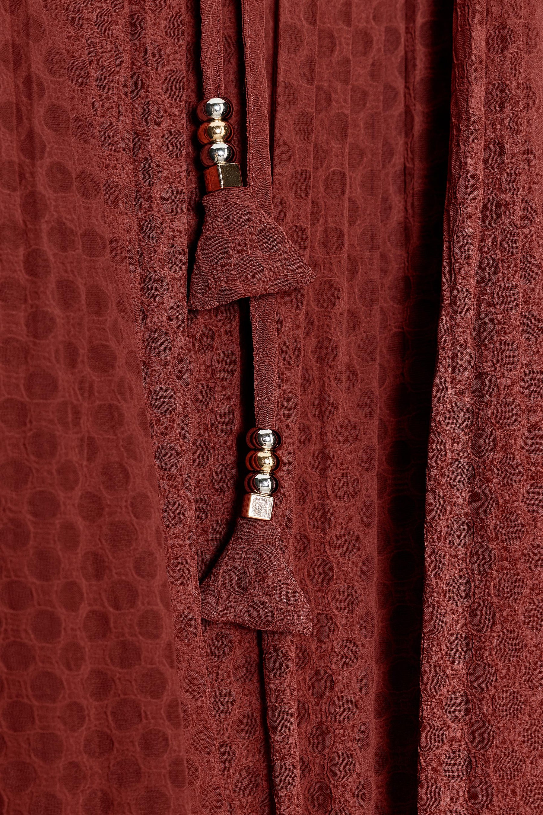 Pleated Tassel Blouse