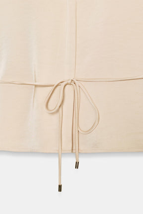 Satin Blouse with Belt