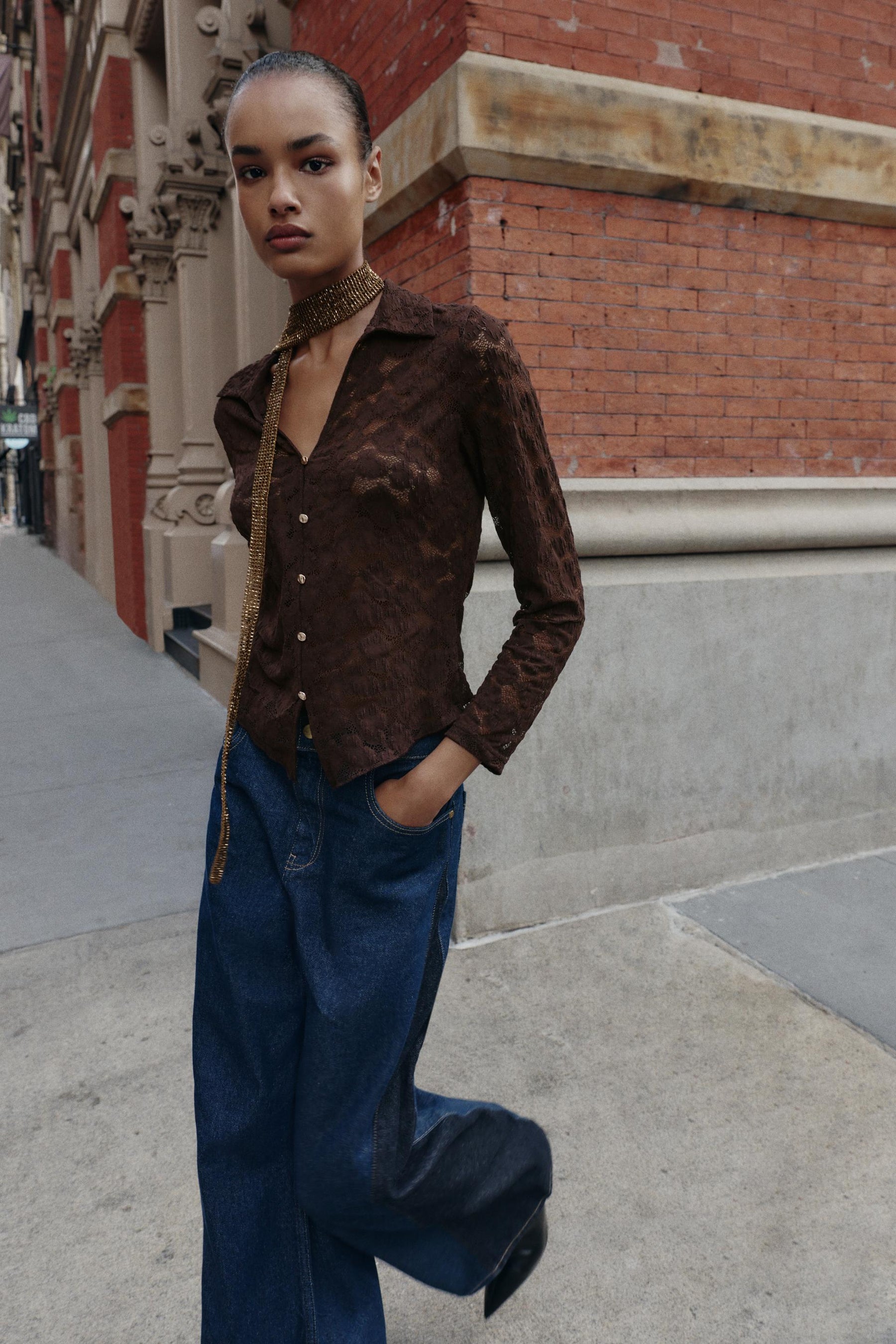 Pointelle Knit Top