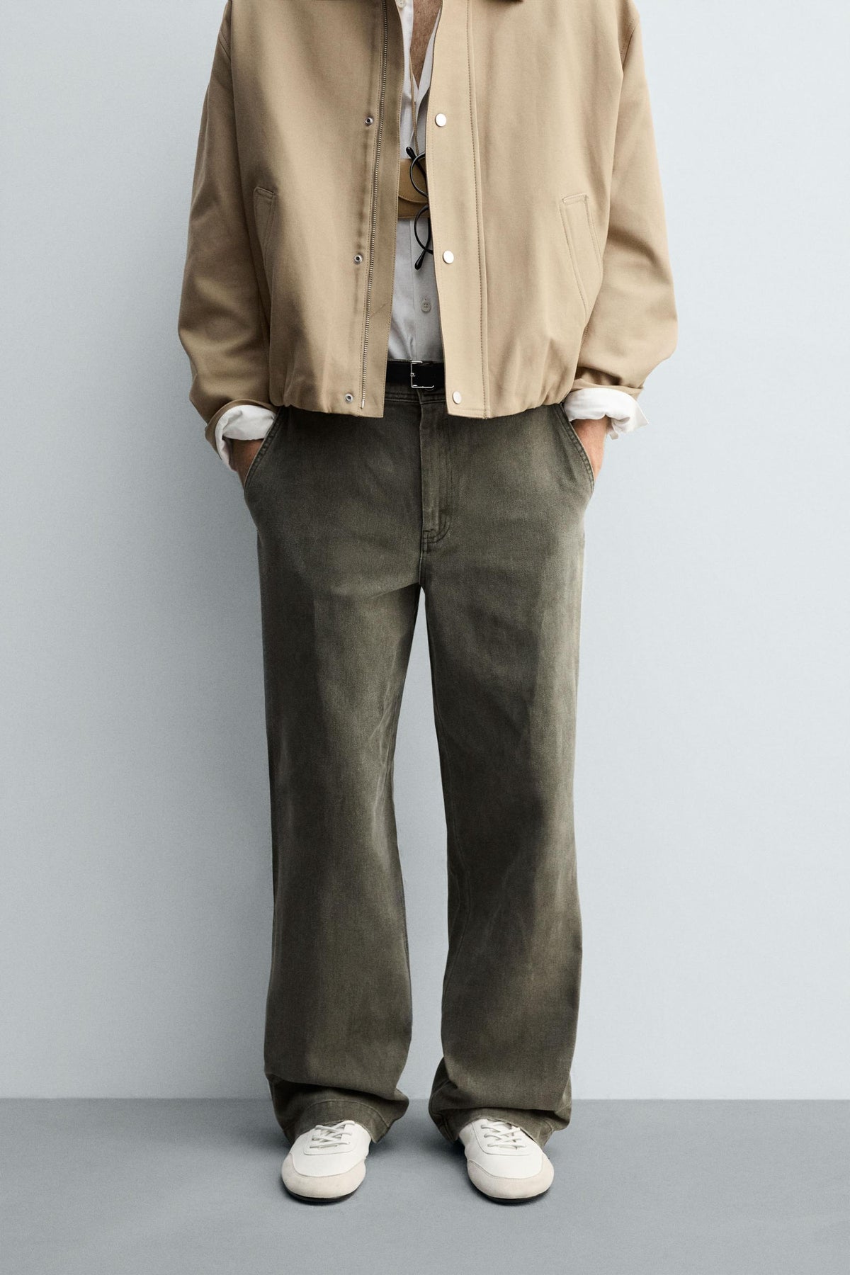 WASHED WIDE-LEG TROUSERS - Image 2