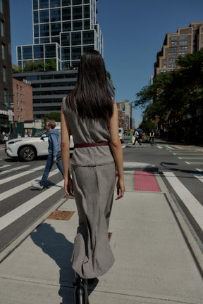 BELTED STRUCTURE MIDI DRESS