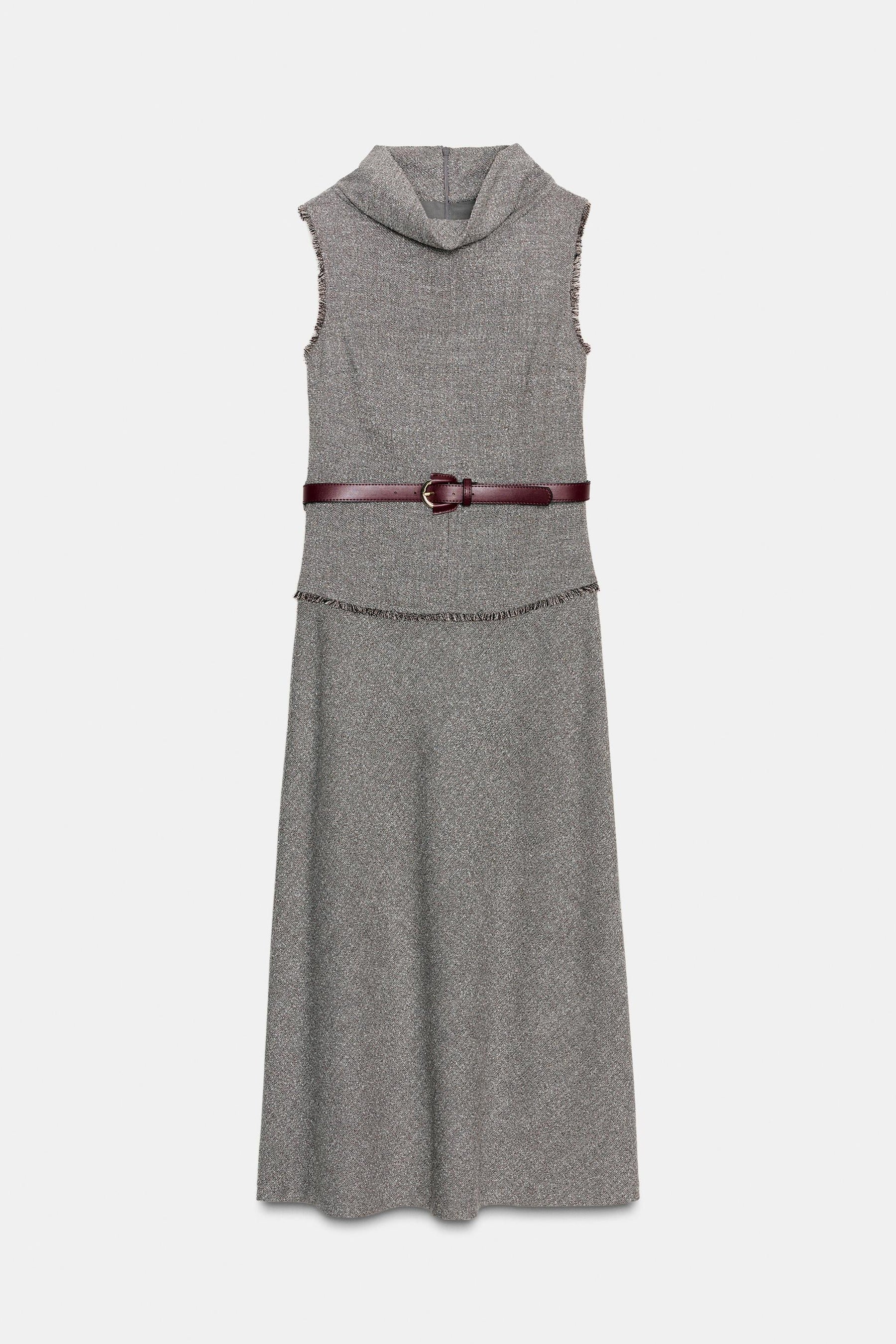 BELTED STRUCTURE MIDI DRESS