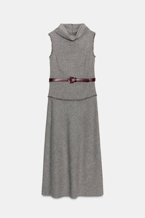 BELTED STRUCTURE MIDI DRESS - Image 7
