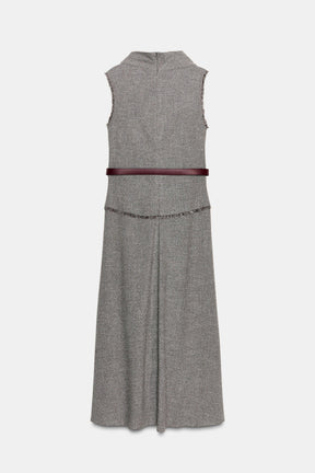 BELTED STRUCTURE MIDI DRESS