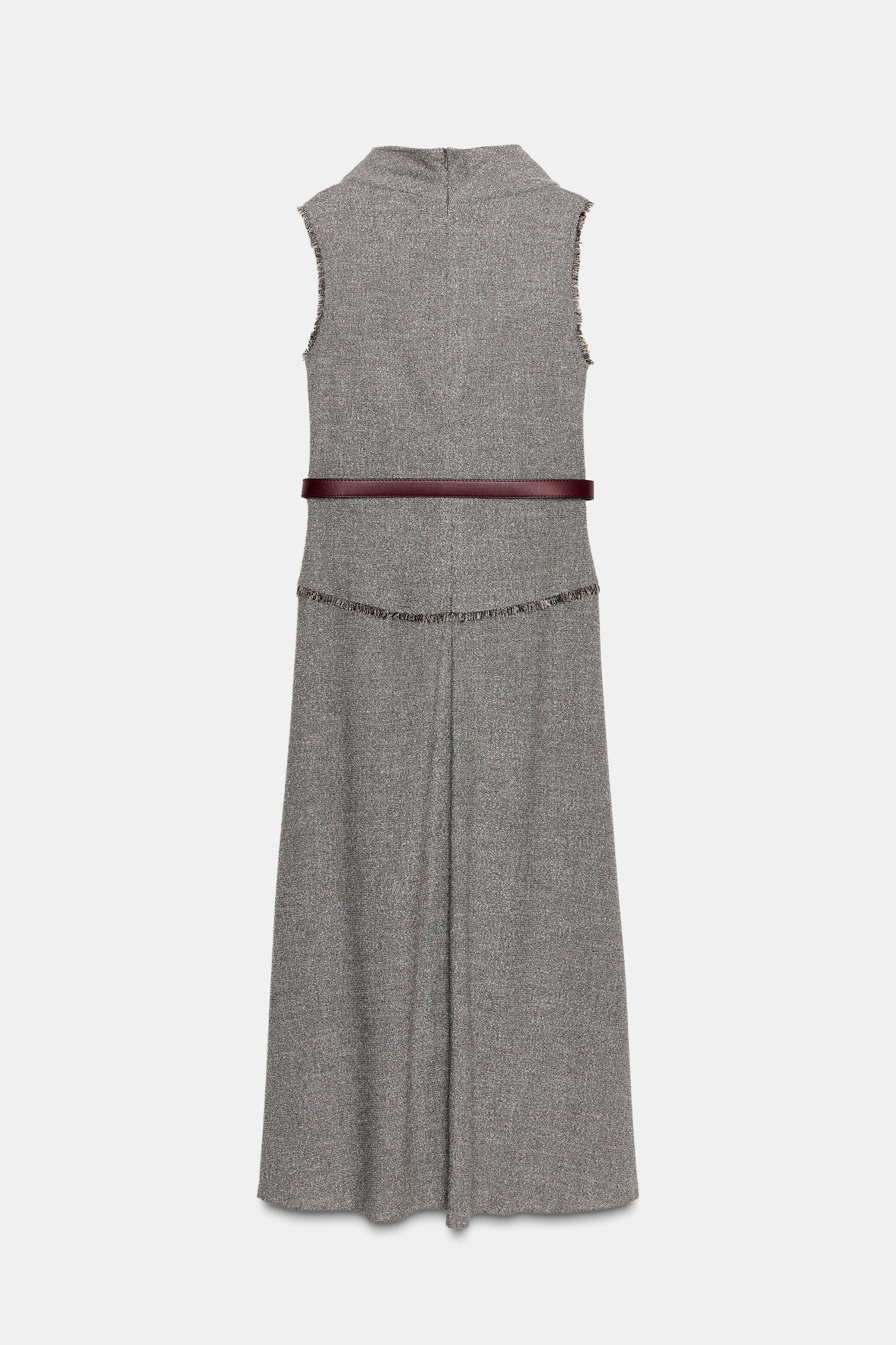 BELTED STRUCTURE MIDI DRESS - Image 8