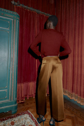 Satin Wide-Leg Trousers