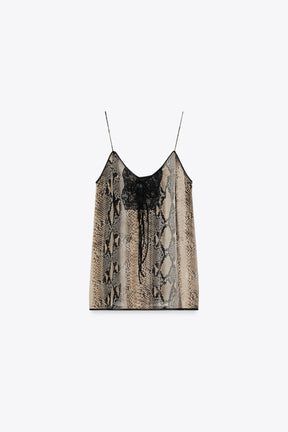 Camisole-Top mit Tiermuster